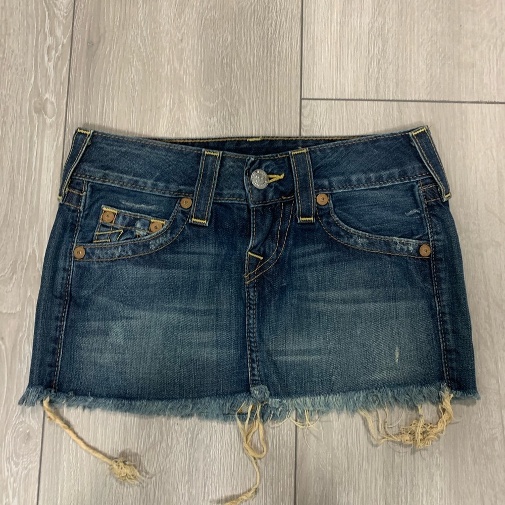 True Religion Distressed Denim Skirt 23